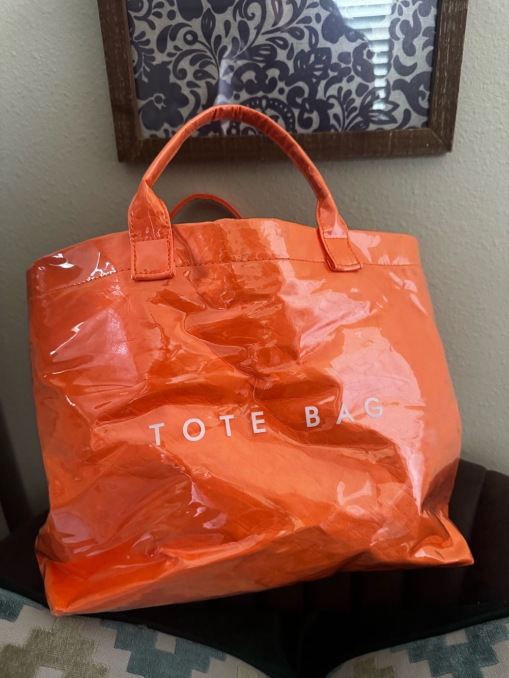 Orange Tote Bag – Glossy Shopper Tote